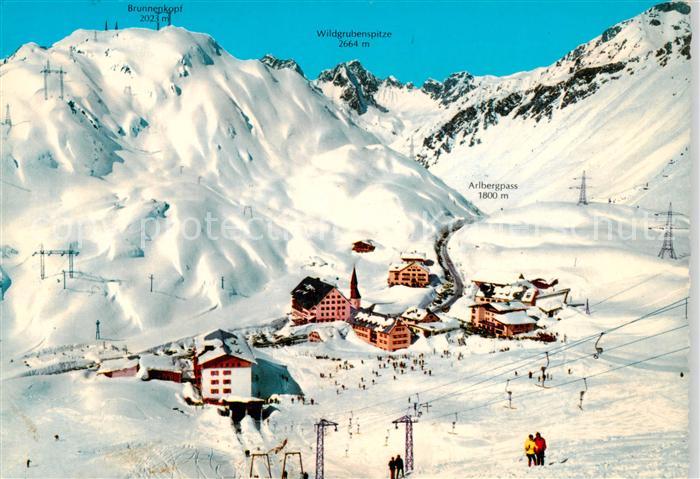St Anton Arlberg AT Panorama mit Brunnenkopf und Wildgrubenspitze