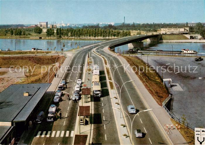 Kehl  Rhein Europabruecke Kehl Strassburg Fliegeraufnahme