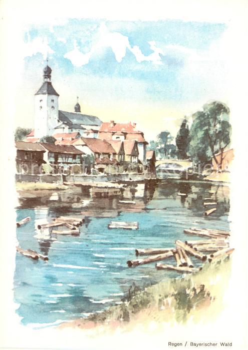 Regen Partie am Regen Kuenstlerkarte