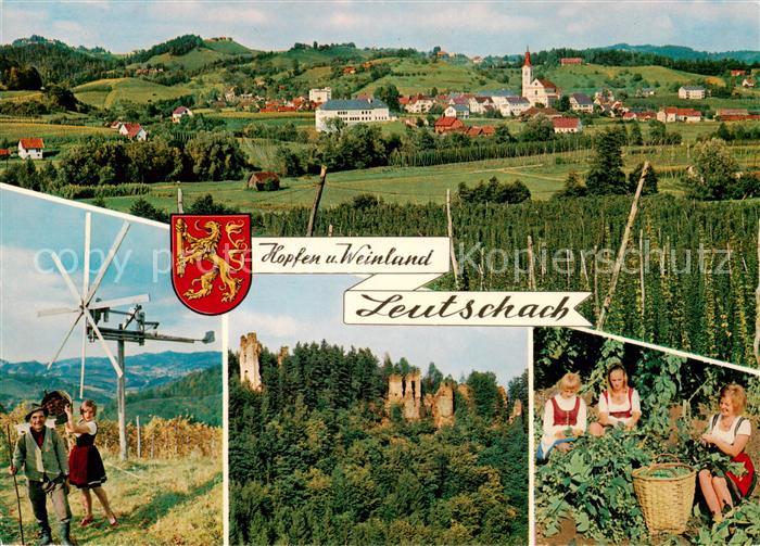 Leutschach Panorama Windrad Burgruine Winzerinnen