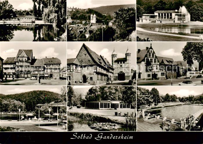 Bad Gandersheim Seeterrassen Panorama Kurhaus Markt Stiftskirche Abtei Osterberg