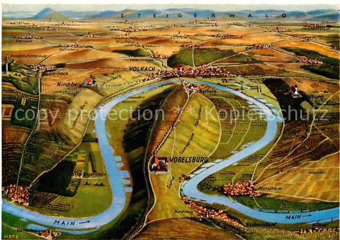 Volkach mit Vogelsburg Mainschleife