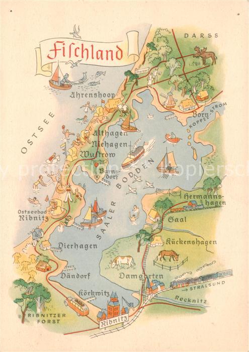 Darss Zingst Fischland Darss Gebietskarte