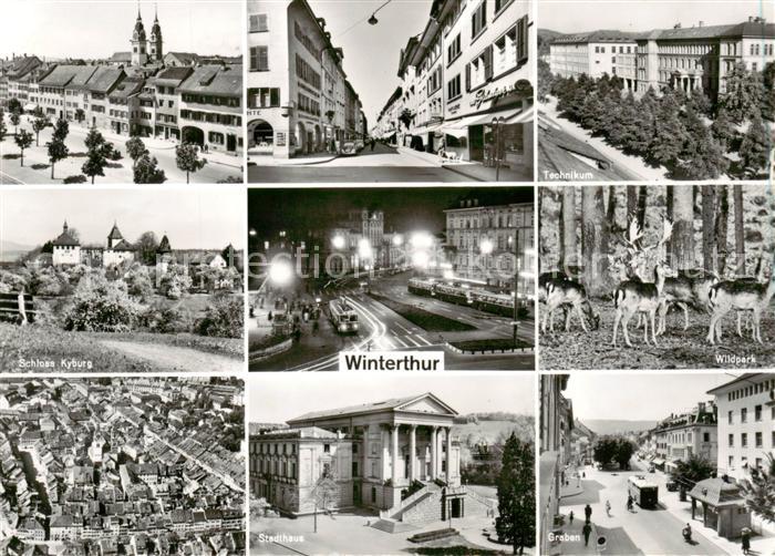 Winterthur  ZH Schloss Kyburg Stadthaus Graben Technikum Wildpark Teilansichten
