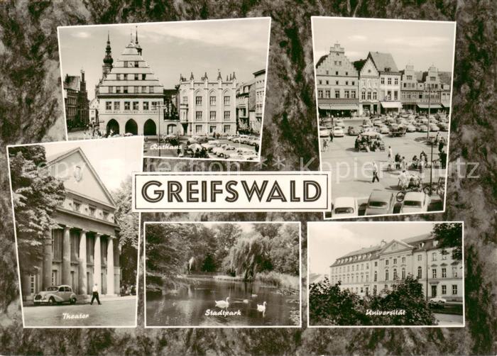 Greifswald Rathaus Theater Stadtpark Universitaet