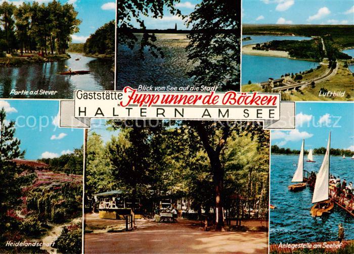 Haltern See Steverpartie Blick vom See Fliegeraufnahme Heidelandschaft Gaststaet