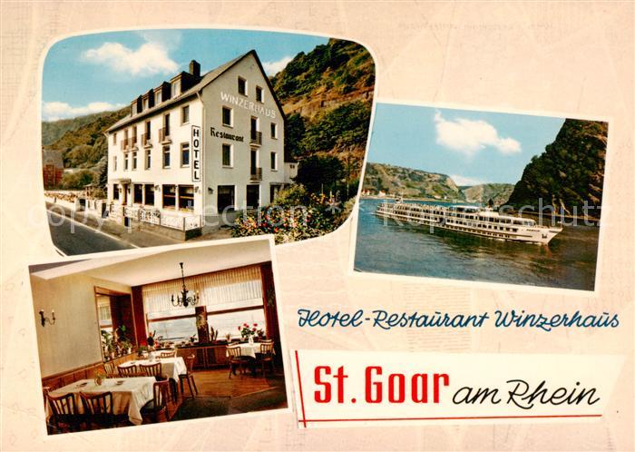 St Goar Rhein Hotel Restaurant Winzerhaus Gaststube Fahrgastschiff