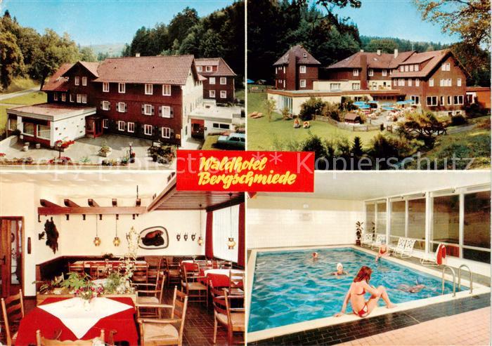 Marxzell Karsruhe BW Waldhotel Bergschmiede Terrasse Gastraum Hallenbad