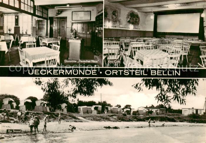 Bellin Ueckermuende Gaststaette Deutsches Haus Kino Cafe Strandpartie