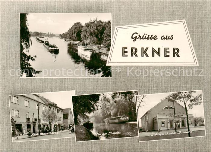 Erkner Panorama Karl Marx Strasse An der Loecknitz Lichtspieltheater Vorwaerts