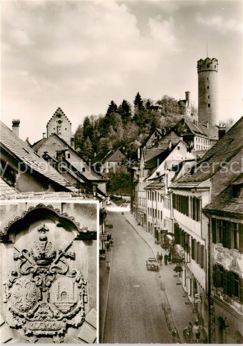 Ravensburg Wuerttemberg Marktstrasse mit Obertor Veitsburg und Mehlsack