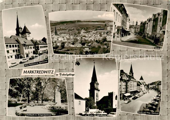 Marktredwitz Altes Rathaus Panorama Markt Stadtpark Kriegerdenkmal Kirche Schlos