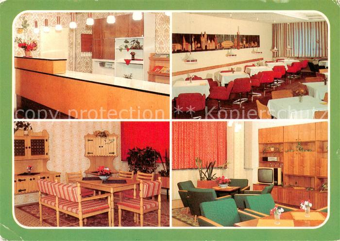 Plau Mecklenburg FDGB Erholungsheim Emil Otto Rezeption Cafe Klubraum Fernsehrau