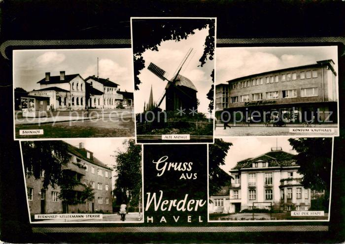 Werder Havel Bahnhof Alte Muehle Konsum Kaufhaus Bernhard Kellermann Strasse Kon