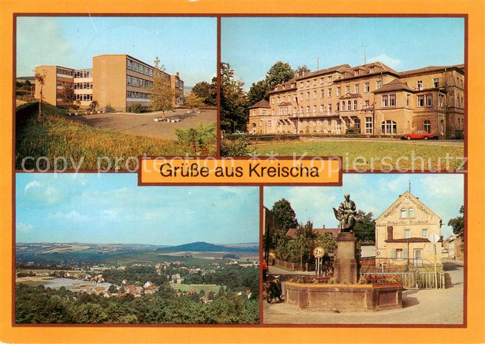 Kreischa Polytechn Oberschule Krankenhaus uebersicht Gaenselieselbrunnen
