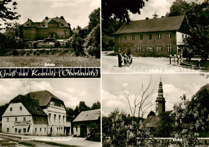 Kemnitz Oberlausitz Schule Gasthof Linde Konsum Gaststaette Kretscham Kirche