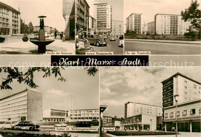 Karl-Marx-Stadt CHEMNITZ Strasse der Nationen Innere Klosterstrasse Poststrasse
