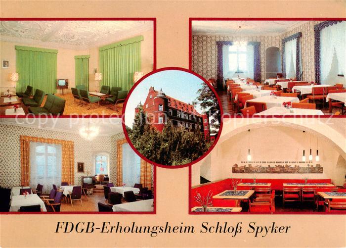 Glowe Ruegen FDGB Erholungsheim Schloss Spyker Klubraum Speisesaal Aussenansicht