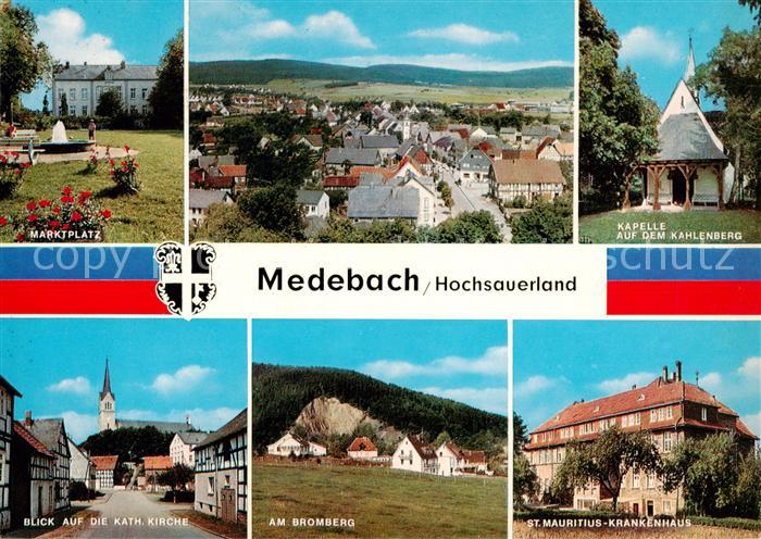 Medebach Marktplatz Panorama Kapelle auf dem Kahlenberg Kath Kirche Am Bromberg