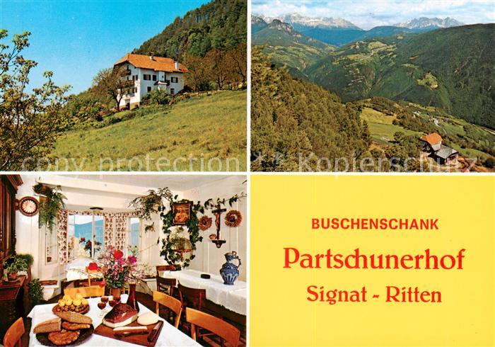 Ritten Renon Trentino Suedtirol IT Buschenschank Partschunerhof Gaststube Panora