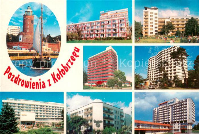 Kolobrzeg Kolberg Ostseebad PL Leuchtturm Hochhaeuser