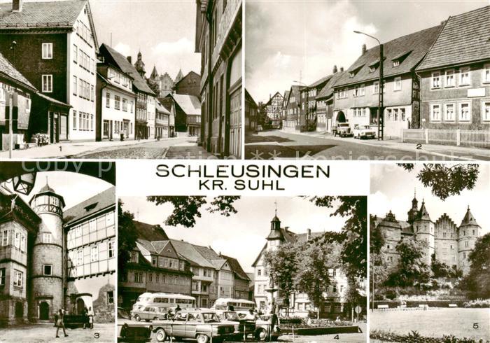 Schleusingen Bahnhofstrasse Schlosstrasse Schloss Bertholdsburg Marktplatz
