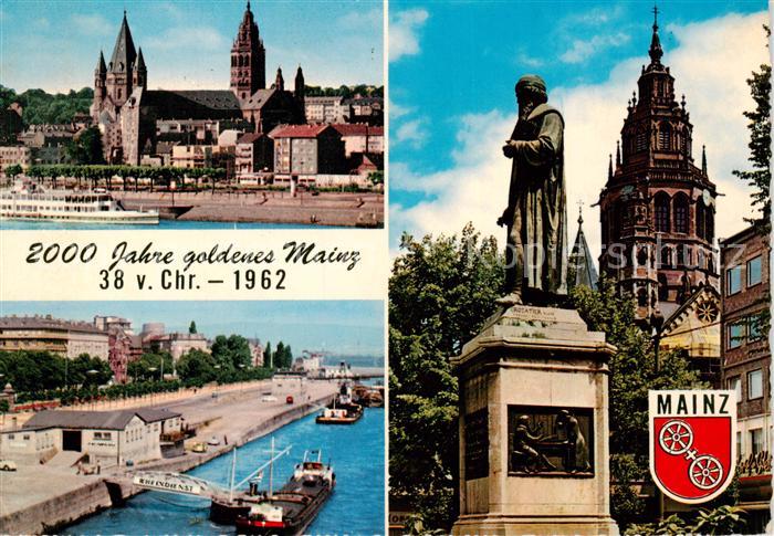 Mainz  Rhein Dom  Rheinpartie Gutenberg Denkmal