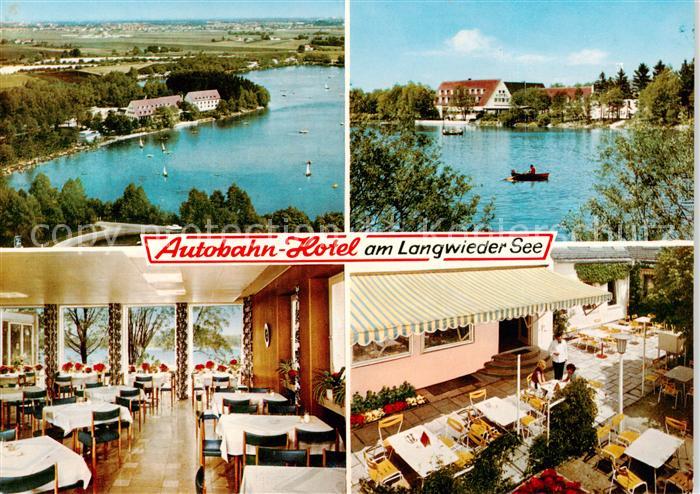 Muenchen Bayern Autobahn Hotel am Langwieder See Gastraeume Terrasse
