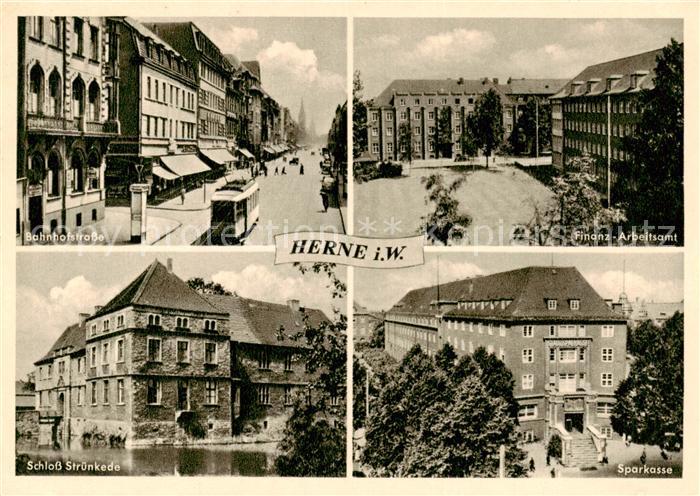 Herne  Westfalen Bahnhofstrasse Finanz Arbeitsamt Schloss Struenkede Sparkasse