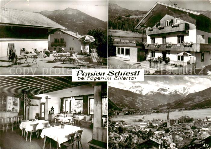 Fuegen Zillertal Tirol AT Pension Schiestl Gaststube Terrasse Panorama