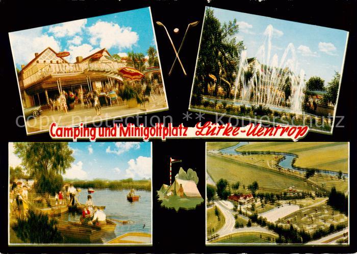 Uentrop Luetke Camping und Minigolfplatz Bootspartie Springbrunnen Fliegeraufnah