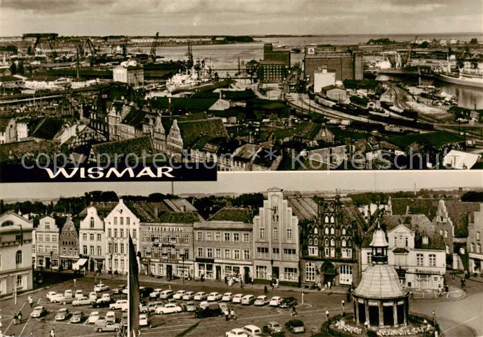 Wismar Mecklenburg Blick auf Werft Hafen und Unterseehafen Am Markt