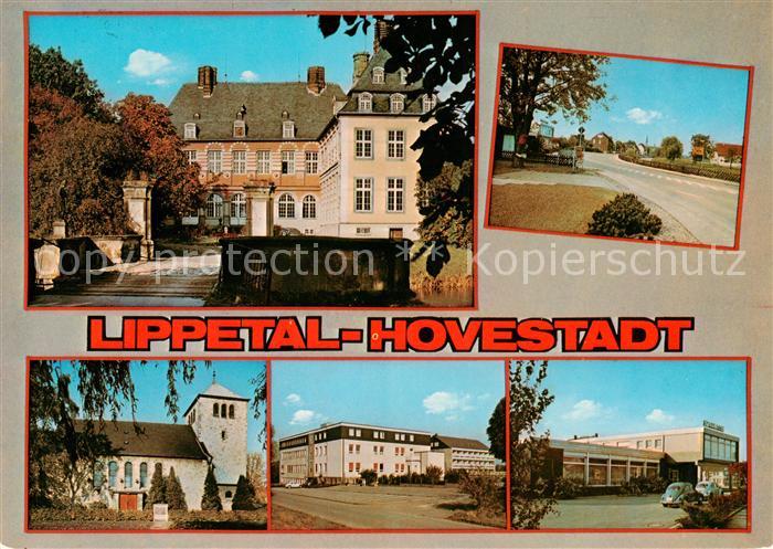 Hovestadt Schloss Kirche Schule Strassenpartie