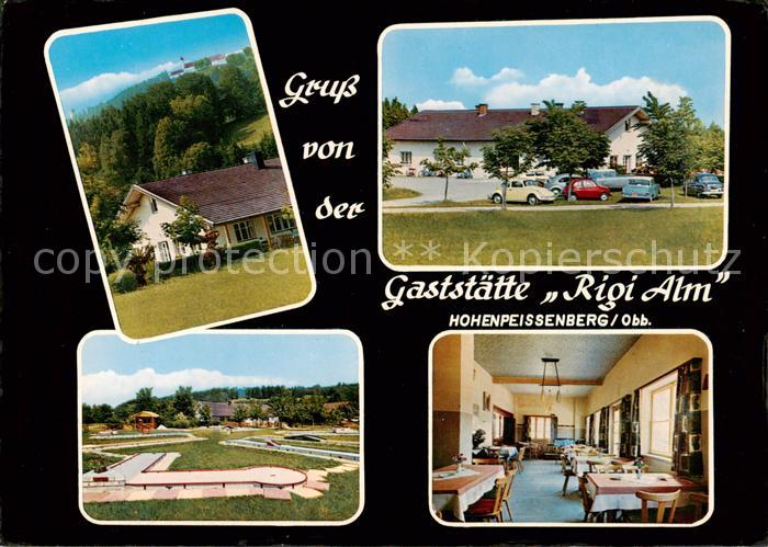 Hohenpeissenberg Cafe und Gaststaette Rigi Alm Gastraum Minigolfanlage