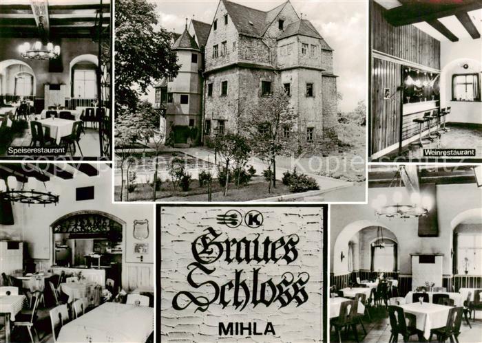 Mihla Speiserestaurant Graues Schloss Weinrestaurant Gastraeume