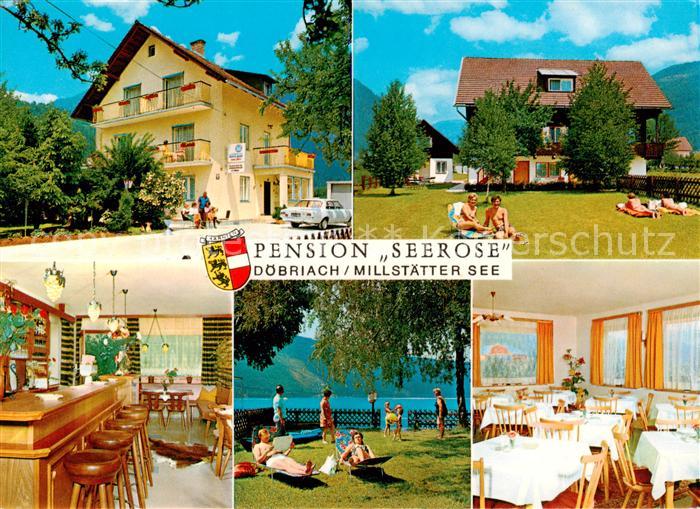 Doebriach Millstaettersee Pension Seerose Bar Liegewiese Gaststube