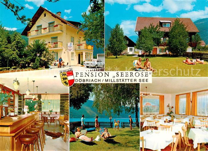 Doebriach Millstaettersee Pension Seerose Bar Liegewiese Gaststube