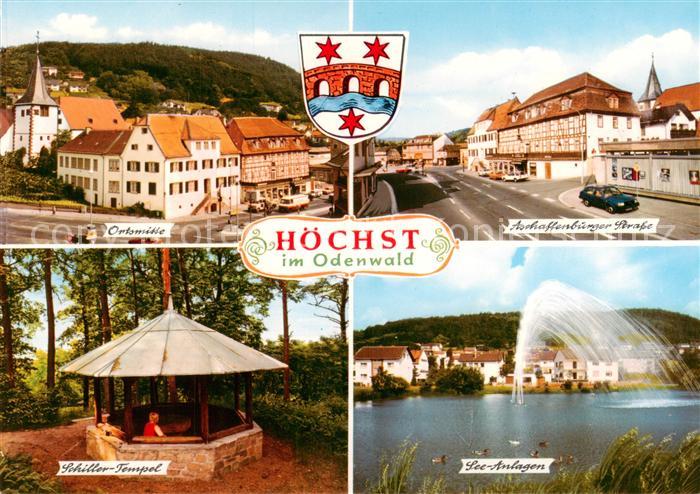 Hoechst Odenwald Ortsmitte Aschaffenburger Strasse Schiller Tempel See Anlagen