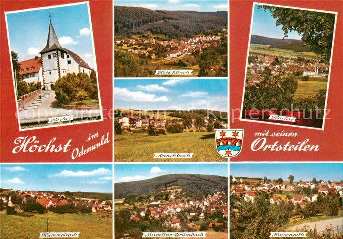 Hoechst Odenwald Kirche Heischbach Annelsbach Ortsansicht Hummelsroth Muemling G