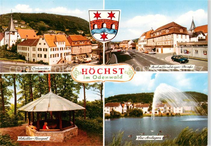 Hoechst Odenwald Ortsmitte Aschaffenburger Strasse Schiller Tempel See Anlagen