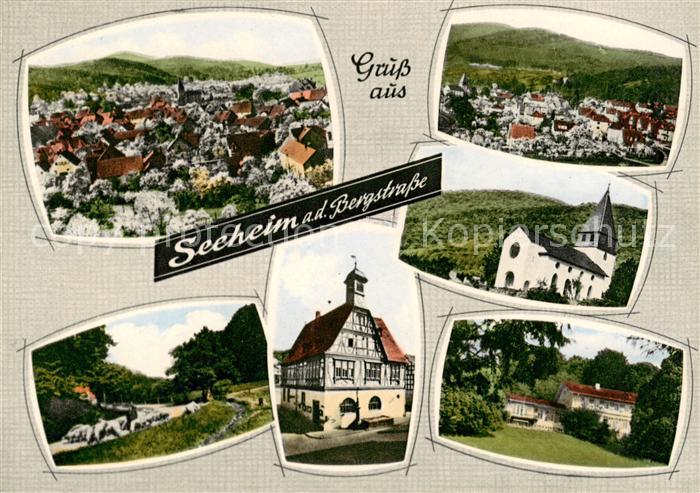 Seeheim-Jugenheim Bergstrasse Panorama Park Kirche Gasthaus Park