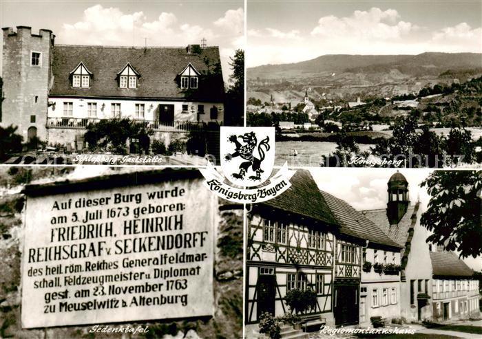 Koenigsberg Bayern Schlossberg Gaststaette Panorama Gedenktafel Regiomontanushau