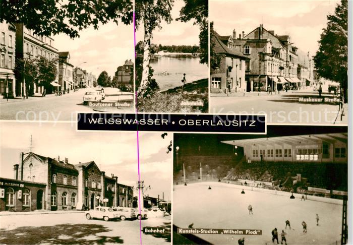 Weisswasser  Oberlausitz Bautzener Strasse Jahnteich Muskauer Strasse Bahnhof Ku