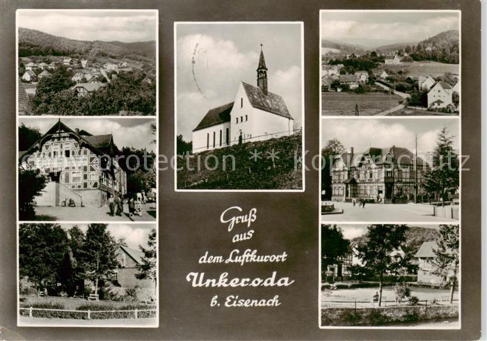 Unkeroda Eisenach Thueringen Panorama Ortsansichten Kirche