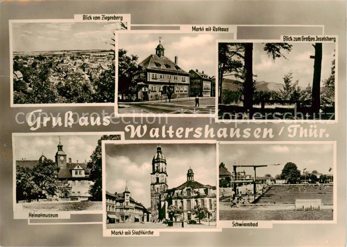Waltershausen Gotha Ziegenbergblick Markt mit Rathaus Grosser Inselsbeerg Heimat