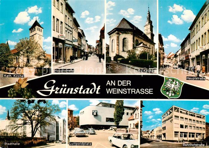 Gruenstadt Kath Kirche Hauptstrasse Ev Kirche Stadthalle Luitpoldplatz Bahnhofst