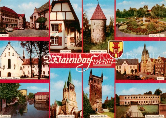 Warendorf Markt Pumperie Bentheimer Turm Staedt Anlagen Franziskaner Kloster Ems