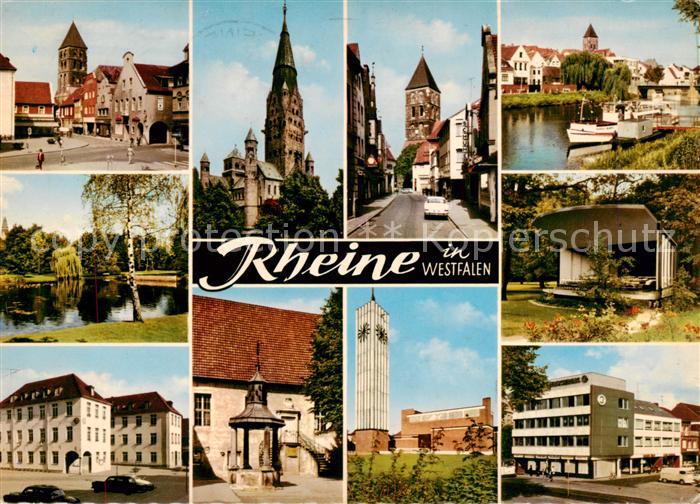 Rheine Ortspartien Teich Kirche Schloss Brunnen Musikpavillon