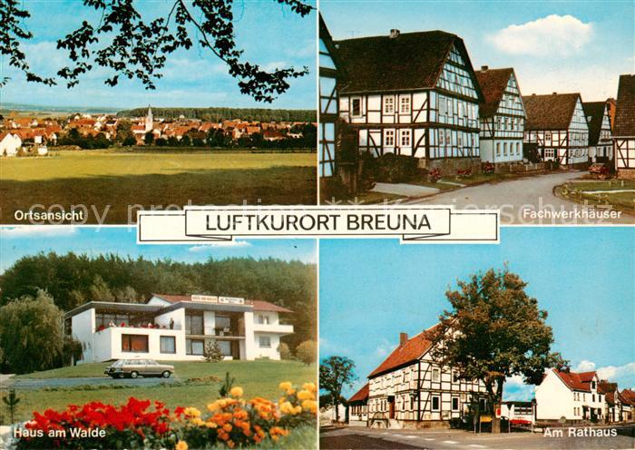 Breuna Panorama Fachwerkhaeuser Haus am Walde Rathaus