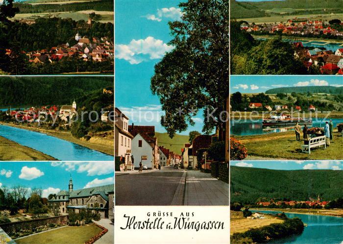 Herstelle Weser und Wuergassen Teilansichten Weserpartien Ortsmotiv